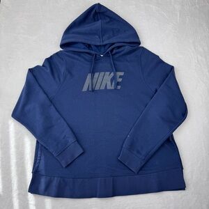Nike Women's Dri-FIT Sequined Graphic Training Hoodie. Side openings. Size M